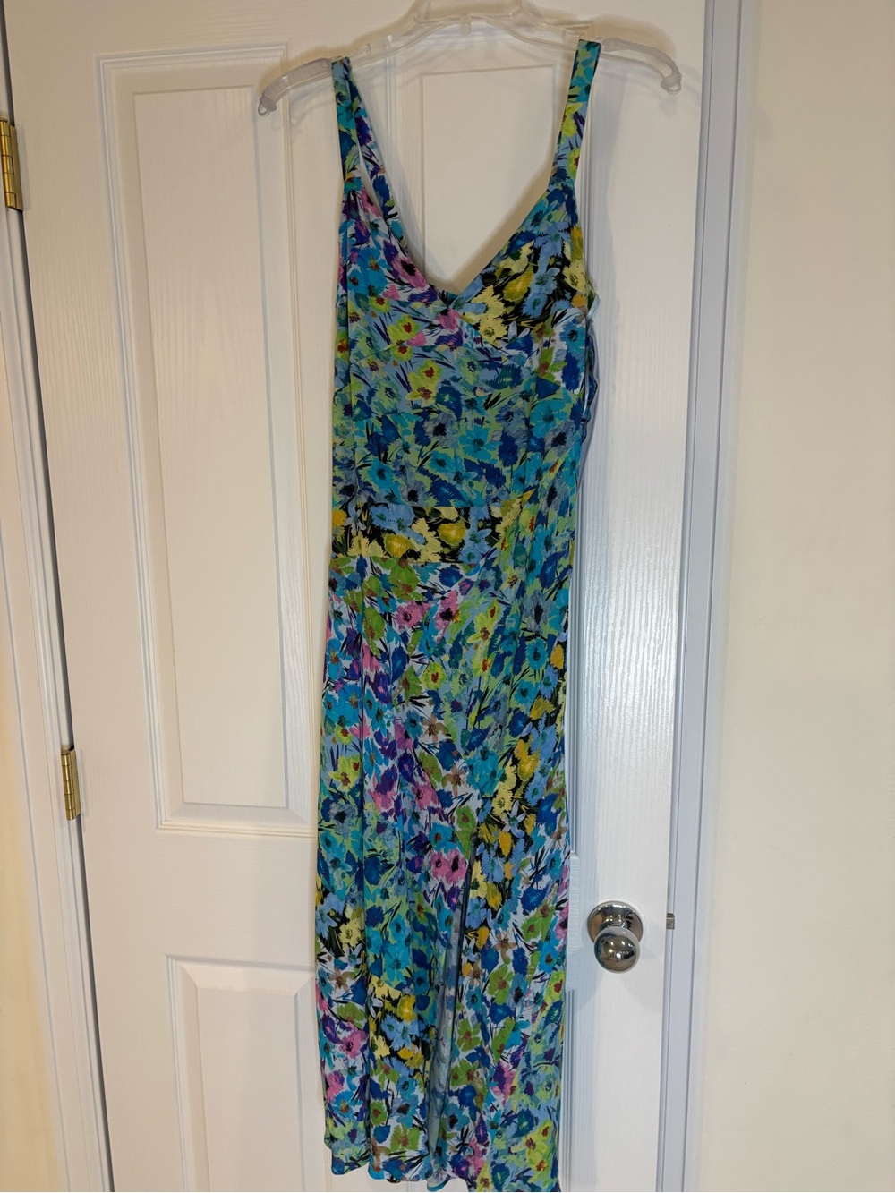 Zara Multicolored Floral Slip Dress in Blue & Purple Tones